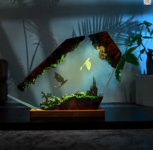 Two dragons Fantasy Resin light